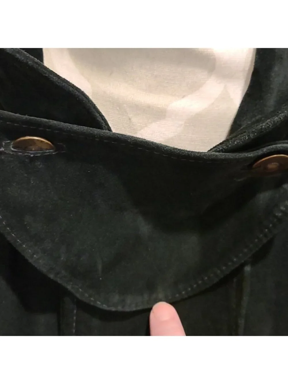 Vera pelle vintage emerald green heavy suede coat
